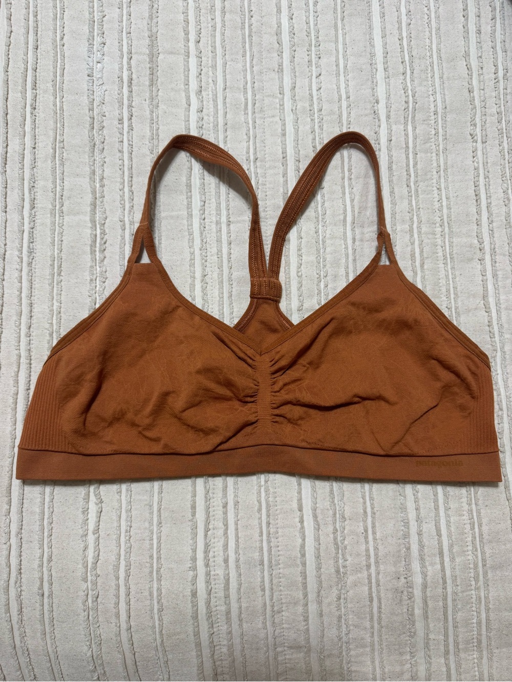 Patagonia Rust Brown Racerback Seamless Sports Bra